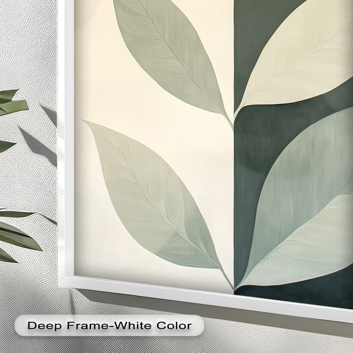 Minimalist Leaf  – Monochrome Botanical Oil Painting