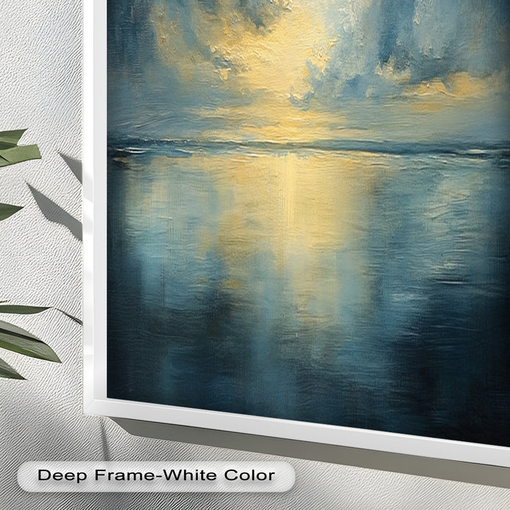 Coastal Wall Art - Sunset Reflection Seascape Oil Painting