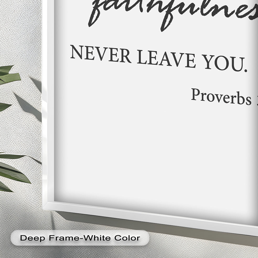 Let Love and Faithfulness – Bible Verse Oil Painting