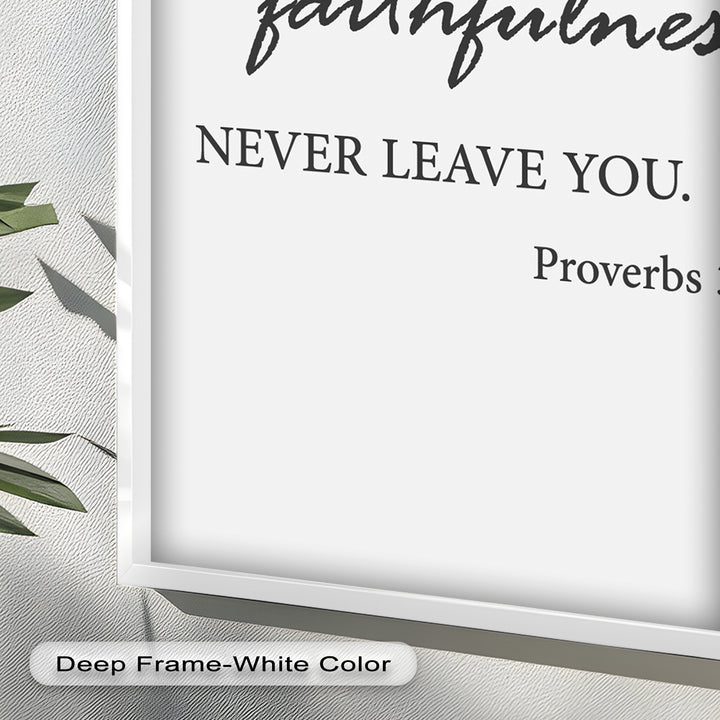 Let Love and Faithfulness – Bible Verse Oil Painting