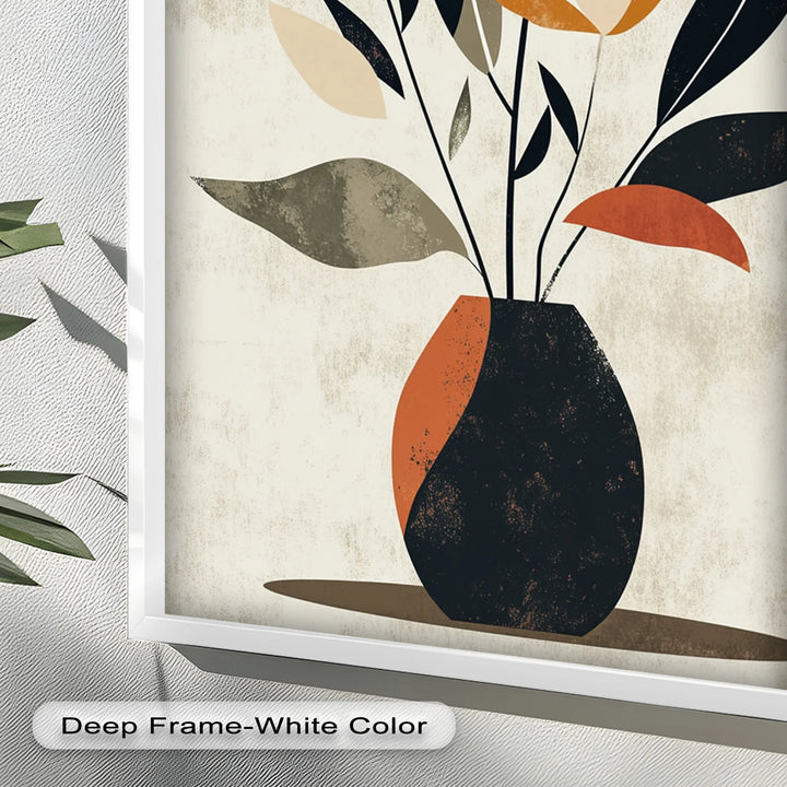 Earthy Boho Floral – Modern Abstract Vase Oil Painting - MyPhotoStation