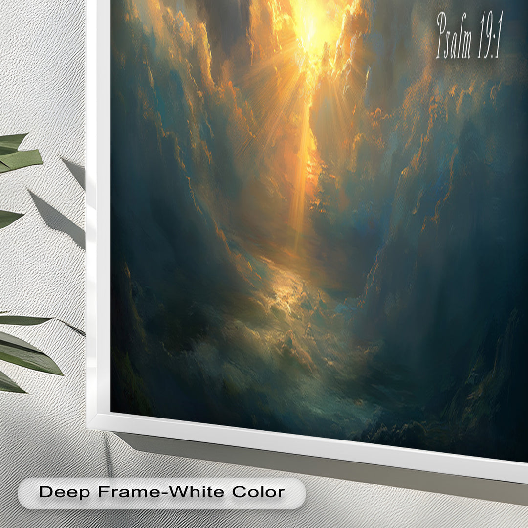 Psalm 19:1 – The Heavens Declare Bible Verse Oil Painting