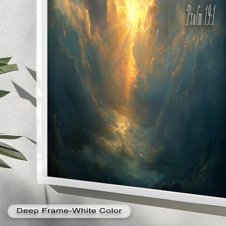 Psalm 19:1 – The Heavens Declare Bible Verse Oil Painting