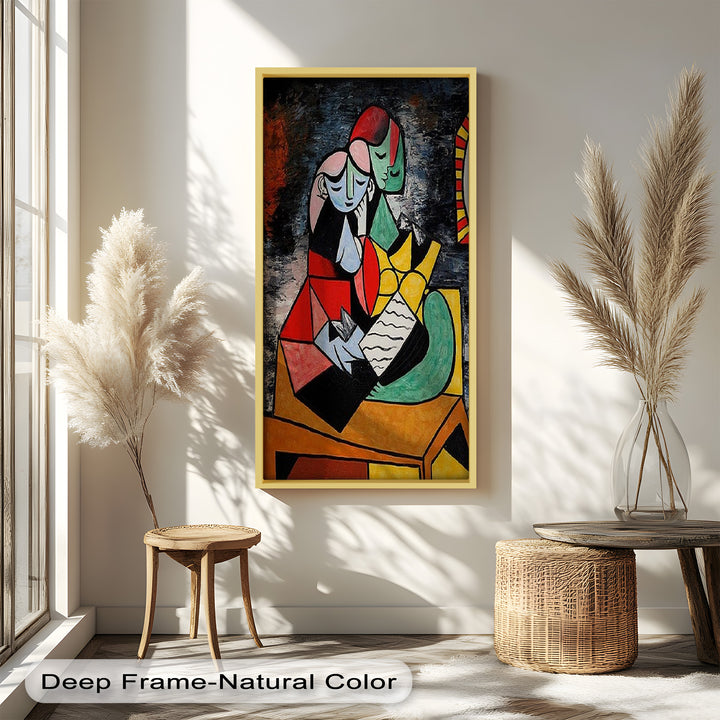 Harmony in Color – Embracing Couple Picasso Style Oil Painting