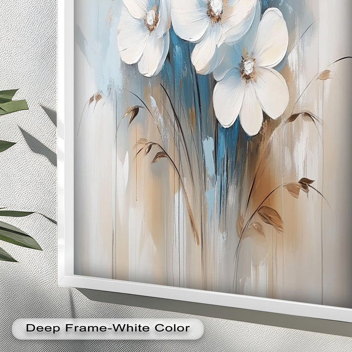 Soft White Blossoms – Floral Oil Painting