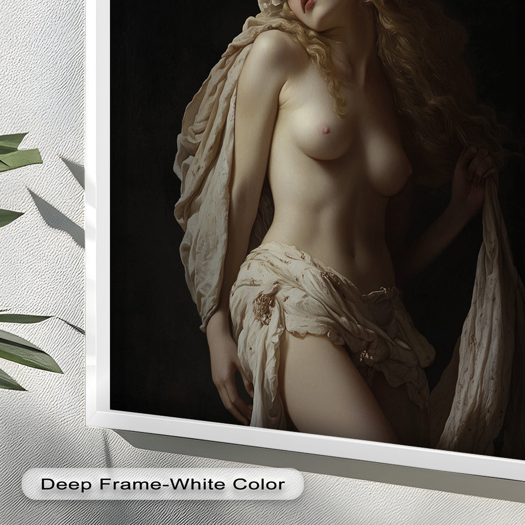 Moonlit Reverie – Classical Nude with Floral Crown Oil Painting