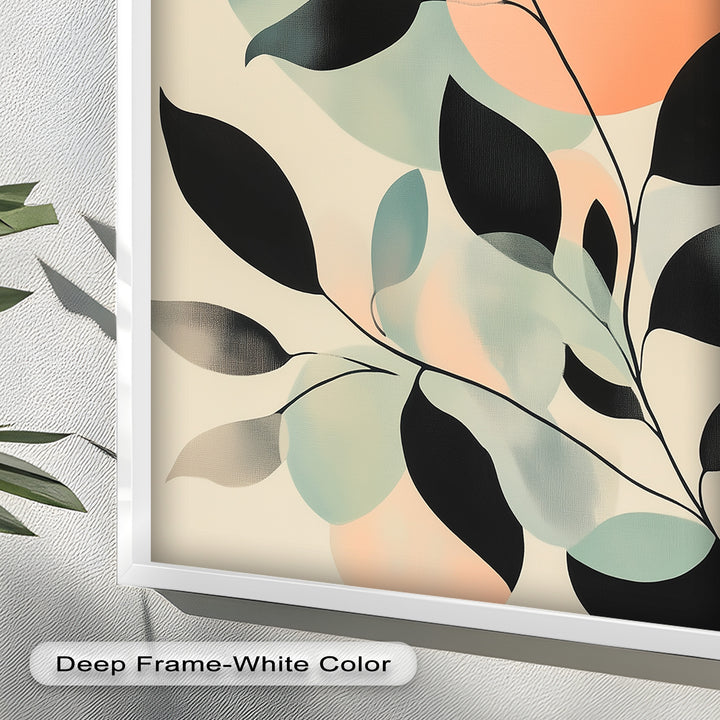 Blush Eclipse – Minimalist Botanical Silhouette Oil Painting