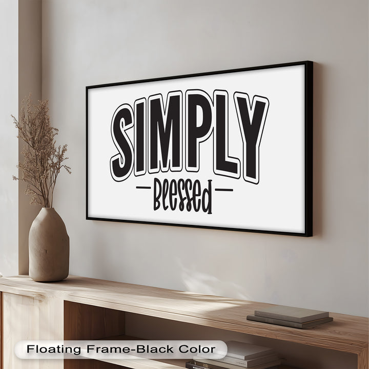 Simply Blessed – Christian Typography Oil Painting