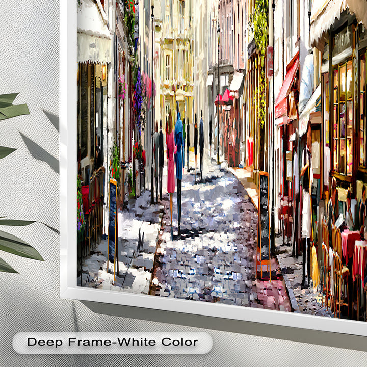 Sunlit Street von The Macneil Studio – Elegantes europäisches Ölgemälde