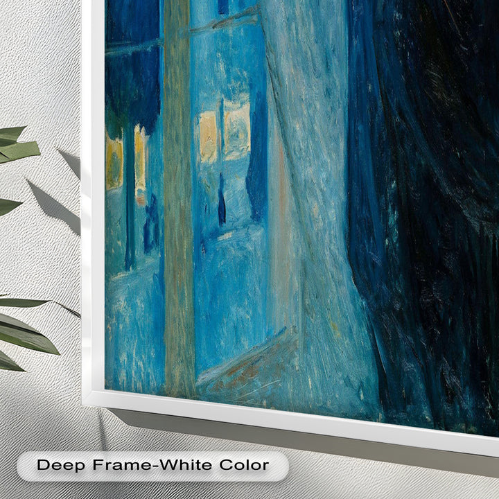 The Kiss by Munch – Romantic Blue Interior Oil Painting