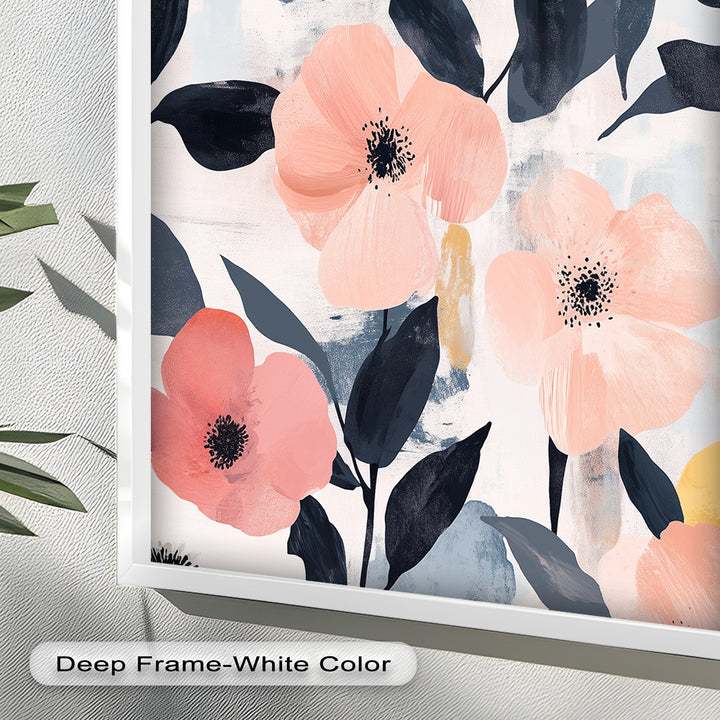 Soft Harmony – Peach and Mustard Floral Oil Painting
