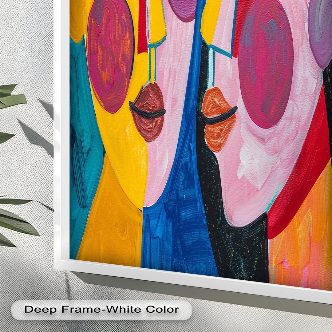 Unified Gaze – Vibrant Dual Portrait Picasso Oil Painting