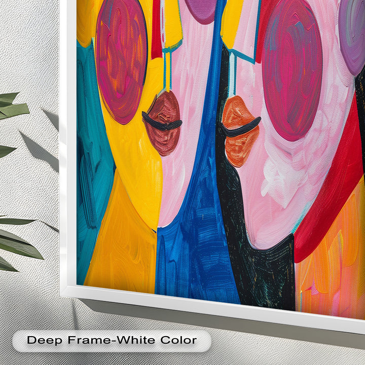 Unified Gaze – Vibrant Dual Portrait Picasso Oil Painting
