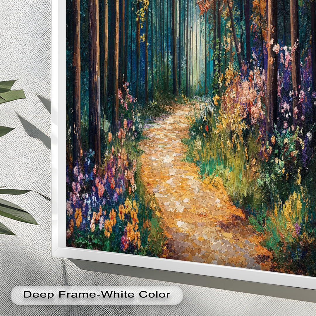 Colored Autumn Forest – Vibrant Oil Painting