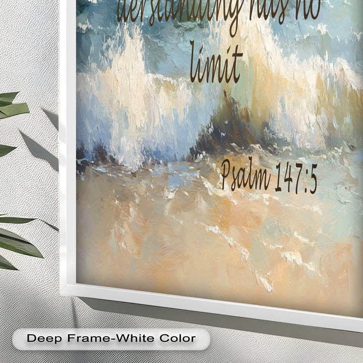 Psalm 147:5 – God's Power and Wisdom Bible Verse Oil Painting