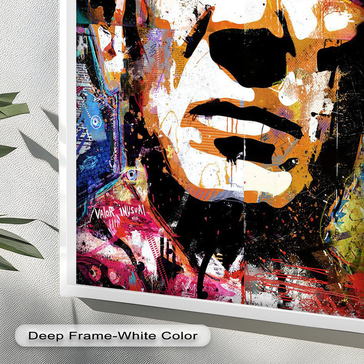 Abstract Urban Face Portrait Wall Art – Pop Art Oil Painting