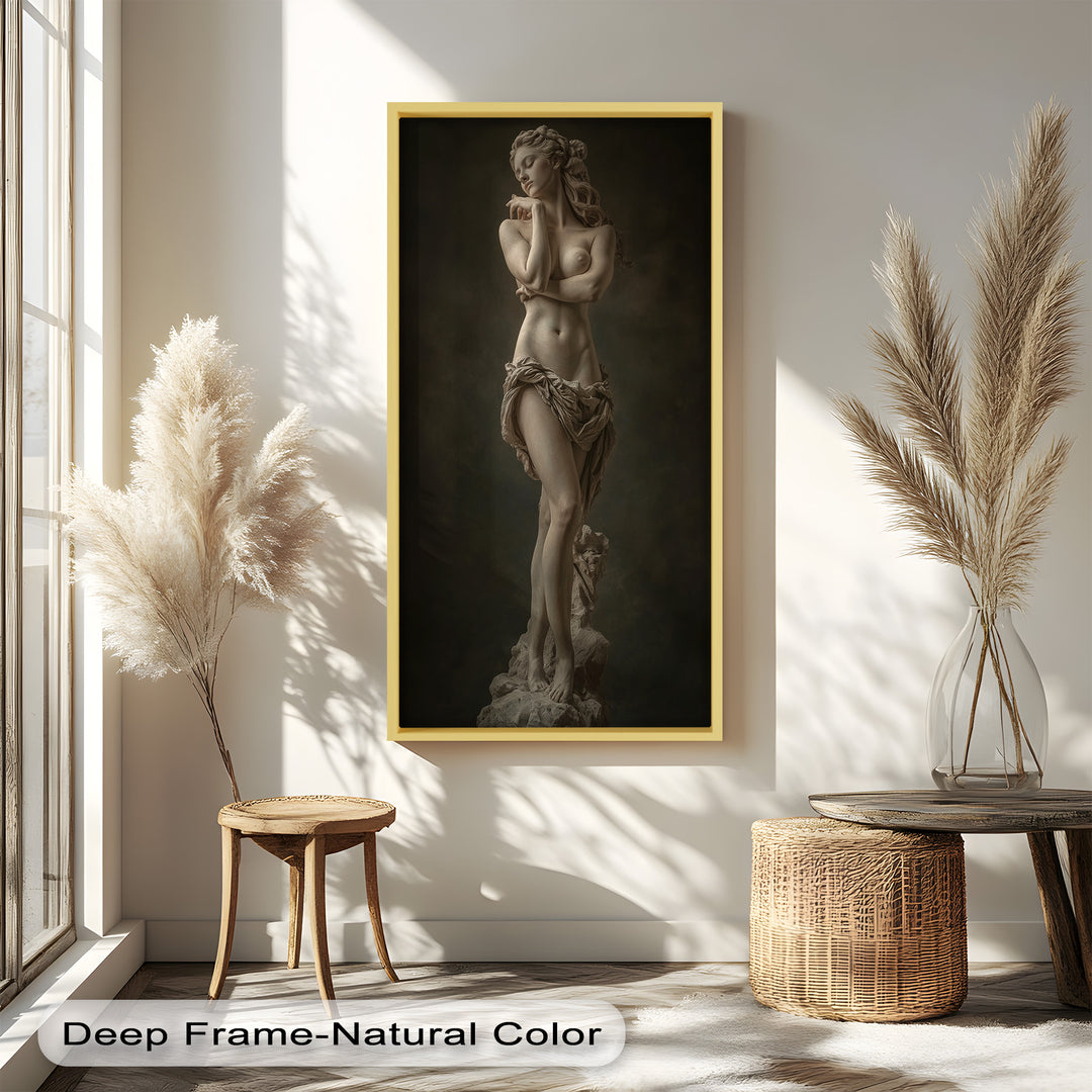 Marble Muse – Classical Nude Oil Painting