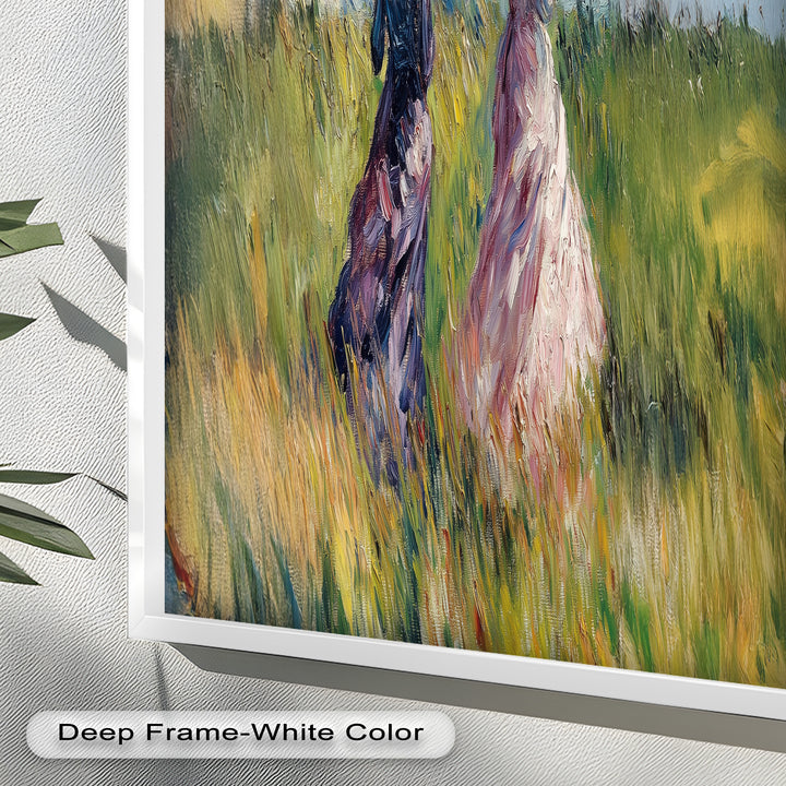 Ladies with Parasols in a Sunlit Meadow – Impressionist Oil Painting