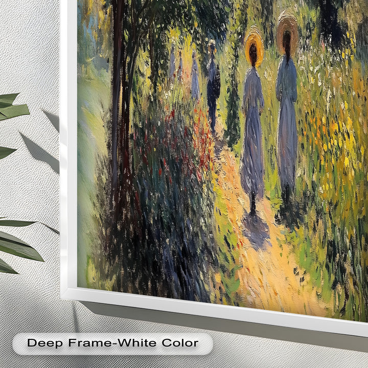 Afternoon Stroll – Sun-Dappled Garden Walk Oil Painting