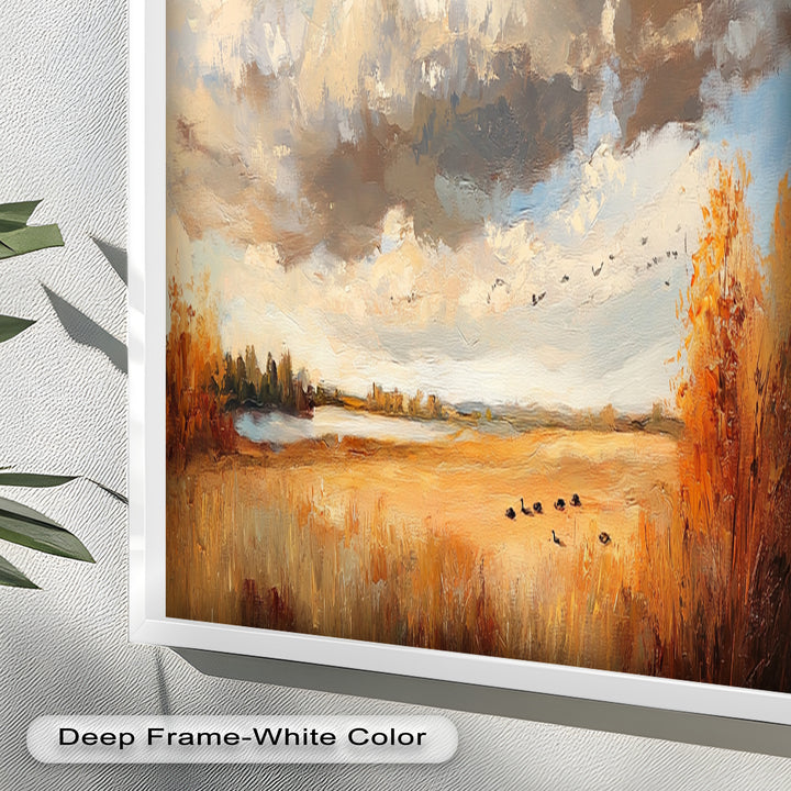 Autumn Meadow Wall Art – Impressionist Landscape Oil Painting