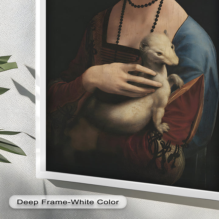 Dame mit Hermelin – Renaissance Portrait Historisches Ölgemälde