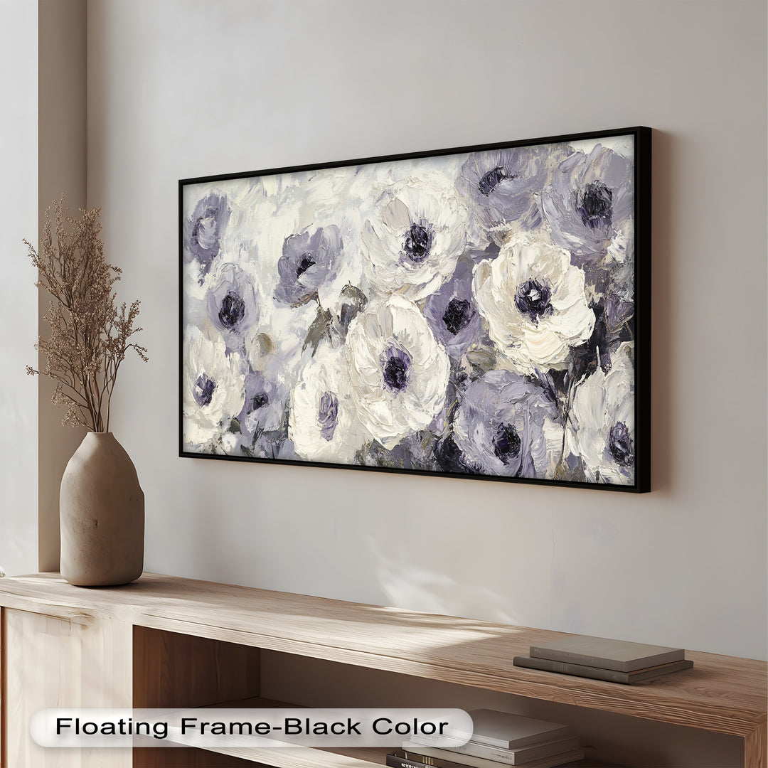 Cream and Lilac Petals - Flower Oil Painting