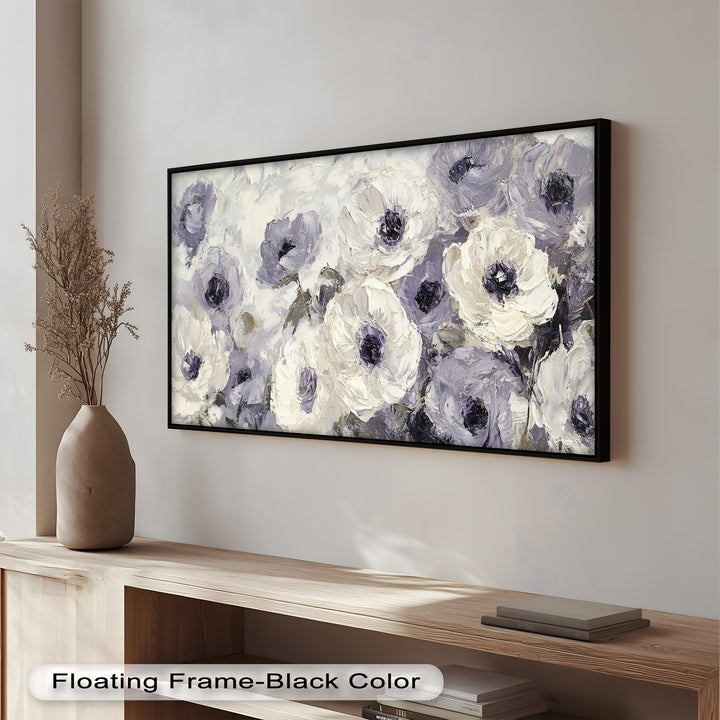 Cream and Lilac Petals - Flower Oil Painting