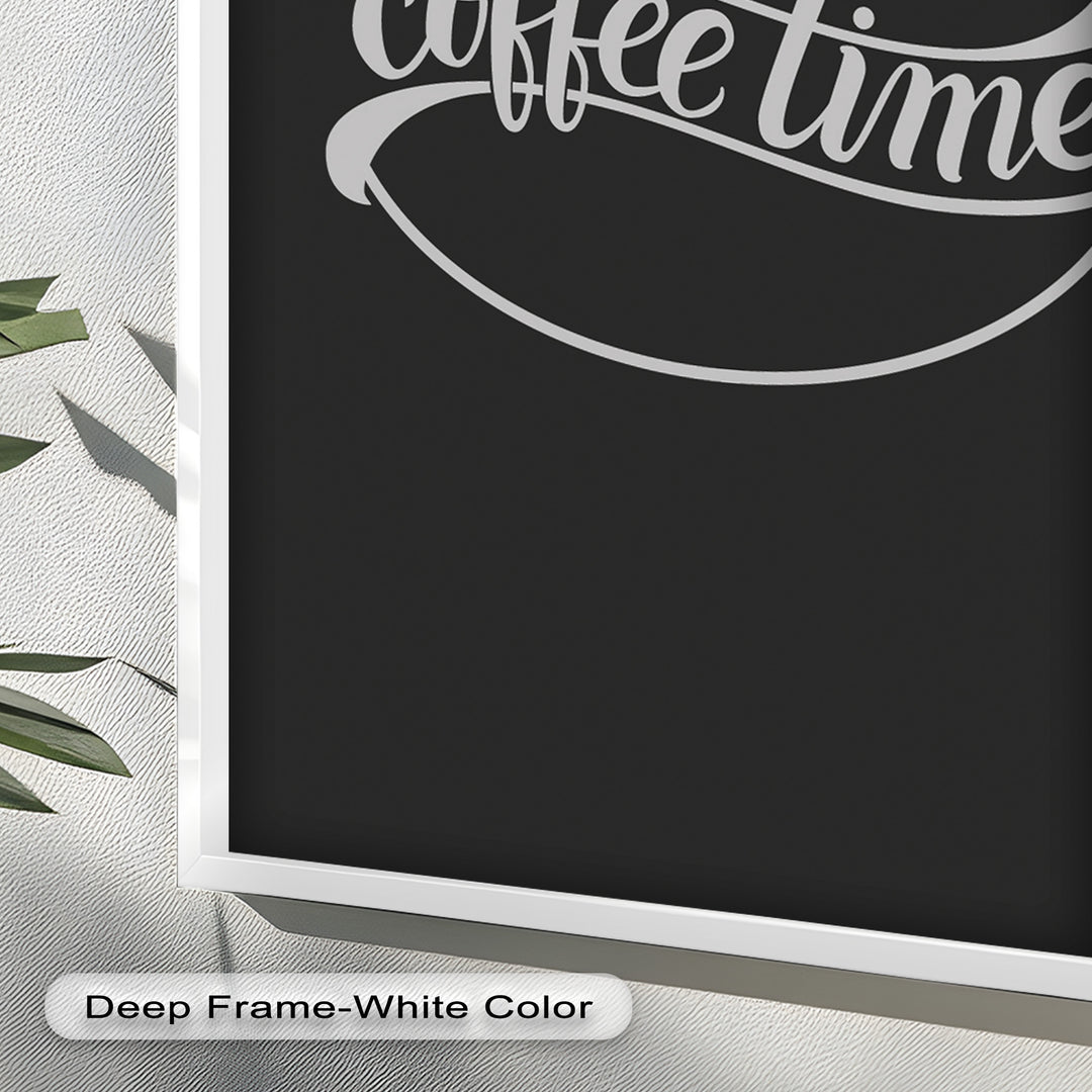 Modern Coffee Time Typography – Minimalist Oil Painting