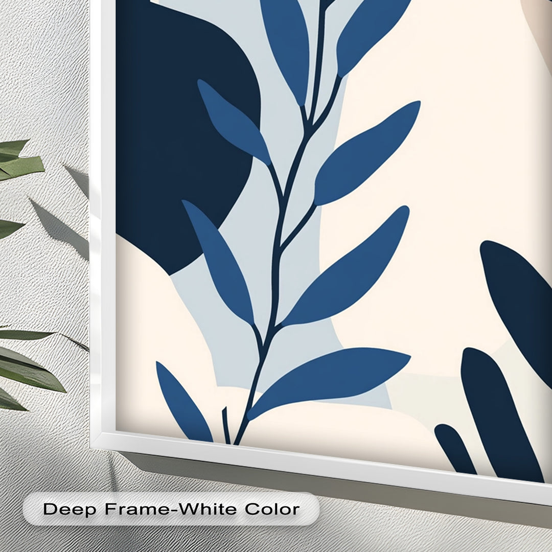 Indigo Serenity – Minimalist Botanical Oil Painting
