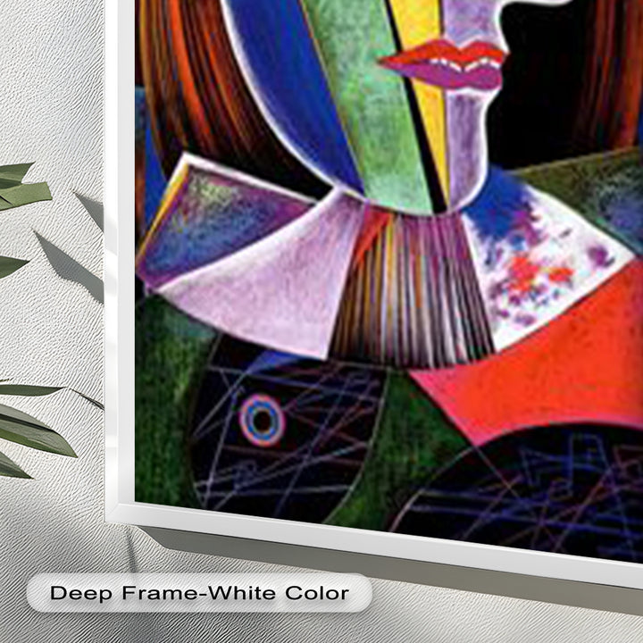 Vibrant Woman with a Flower Hat – Picasso Oil Painting