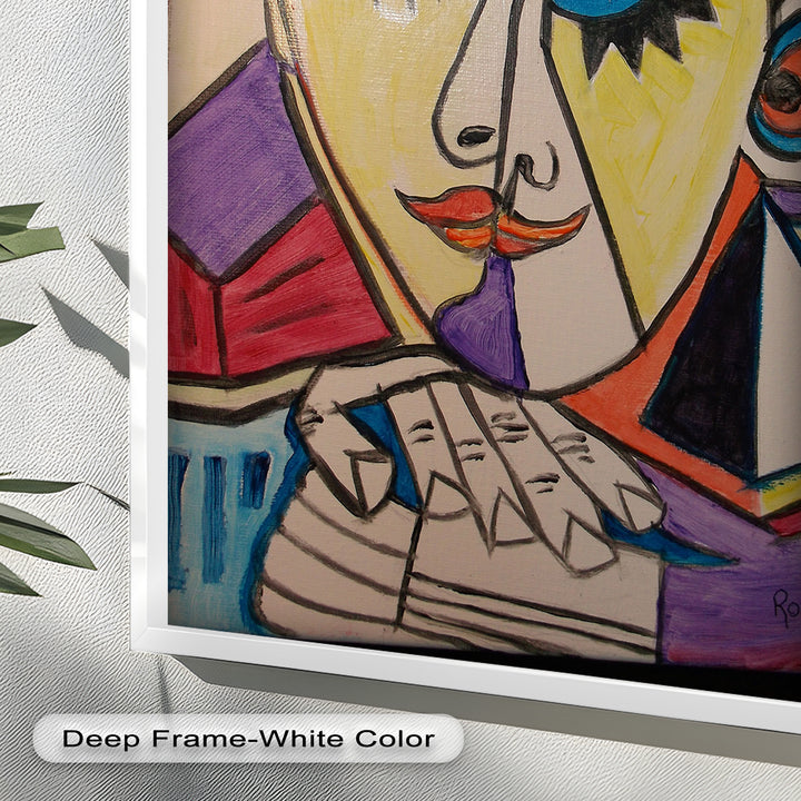 Unified Gaze – Dual Expression Abstract Picasso Oil Painting