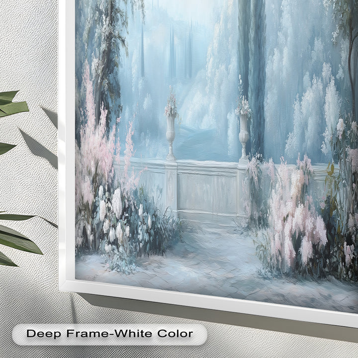 Serene Garden Terrace – Landscape Oil Painting