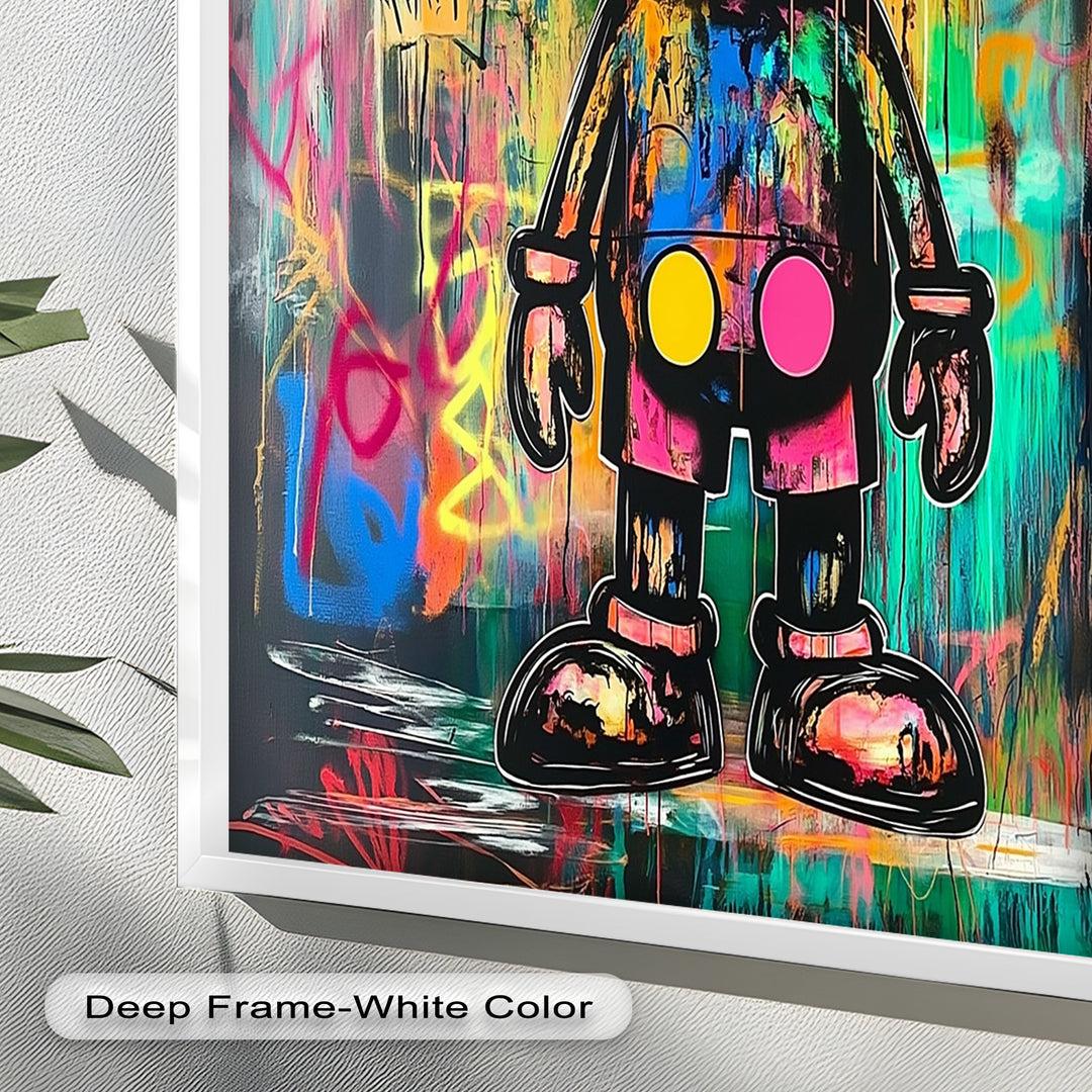Crowned Chaos – Neon Royal KAWS Oil Painting
