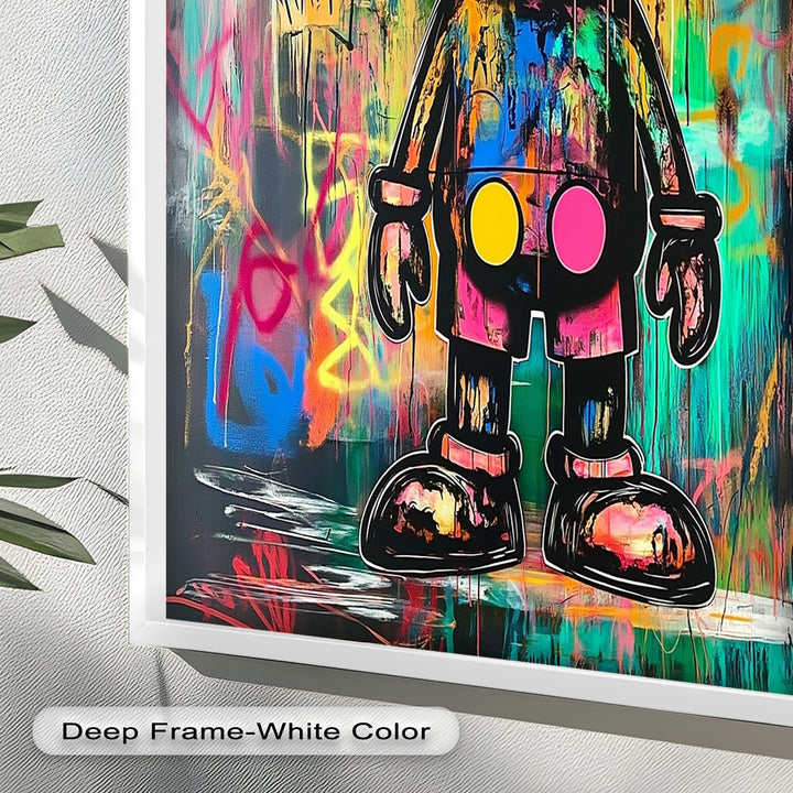 Crowned Chaos – Neon Royal KAWS Oil Painting