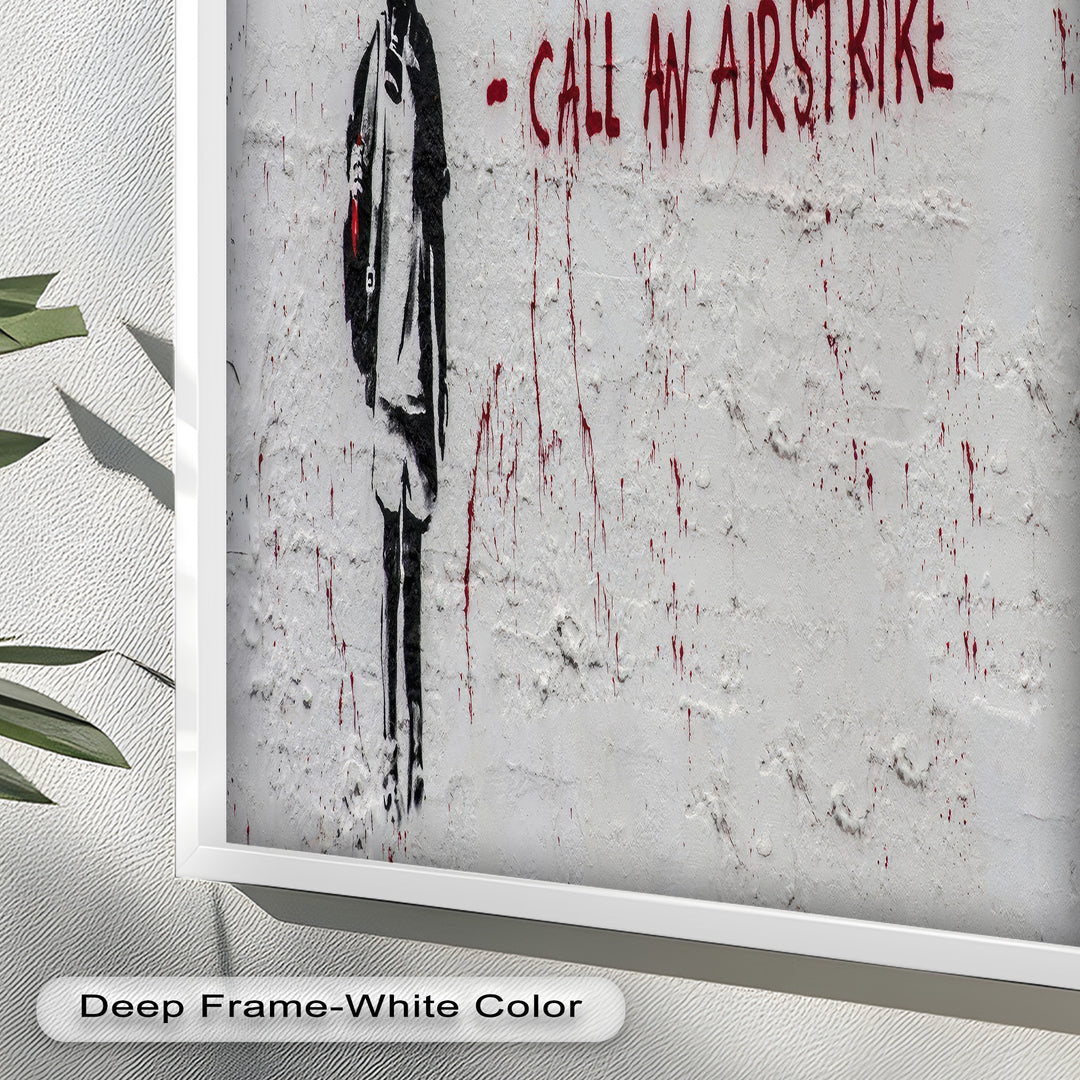 Call an Airstrike – Provocative Banksy Oil Painting