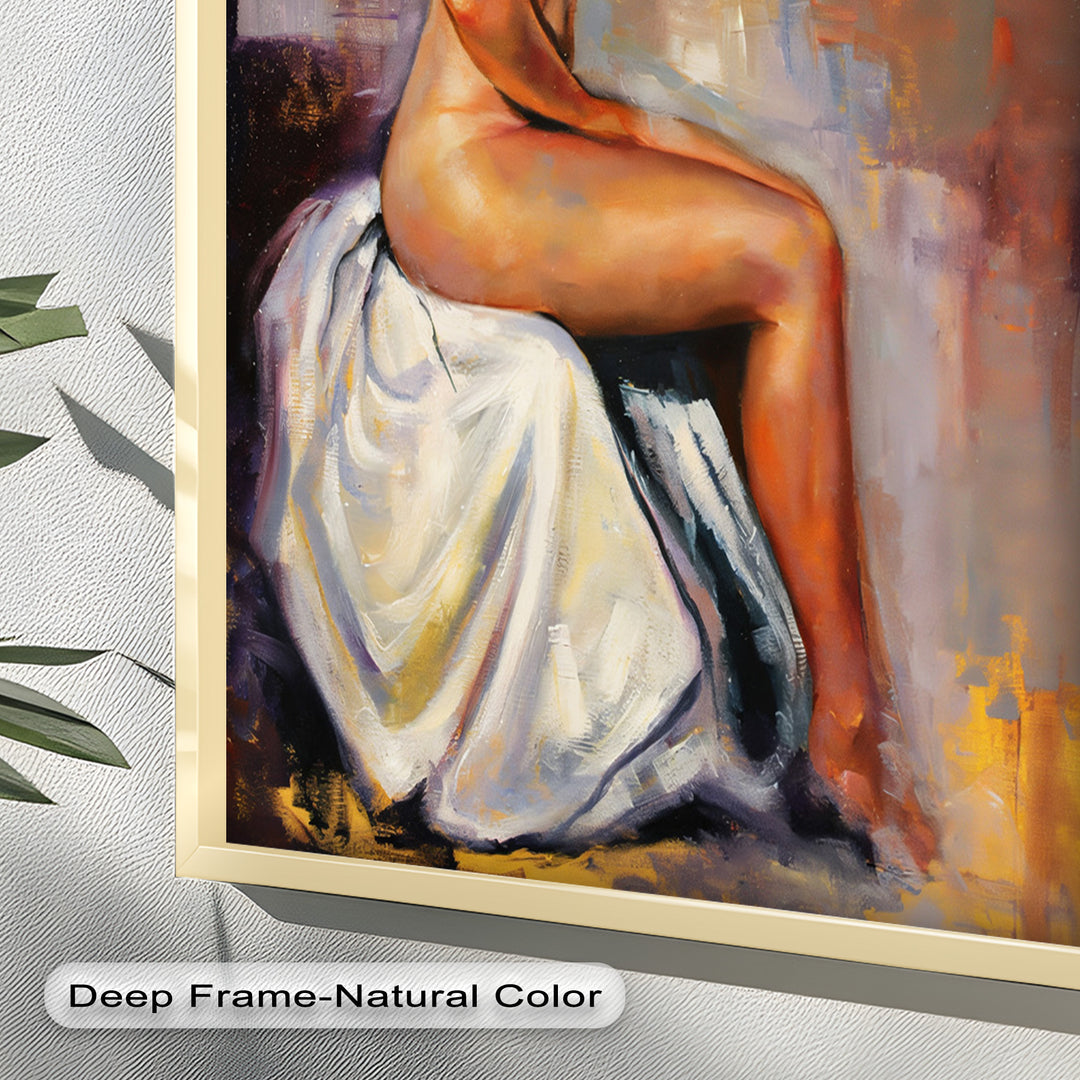 Poised in Silence – Figurative Nude Abstract Oil Painting
