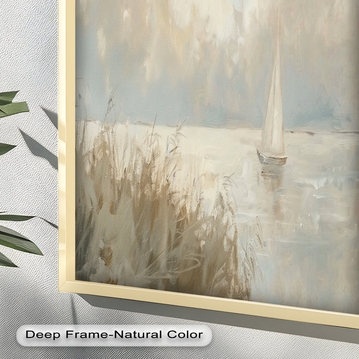 Lake Sailboat – Tranquil Waterscape Oil Painting