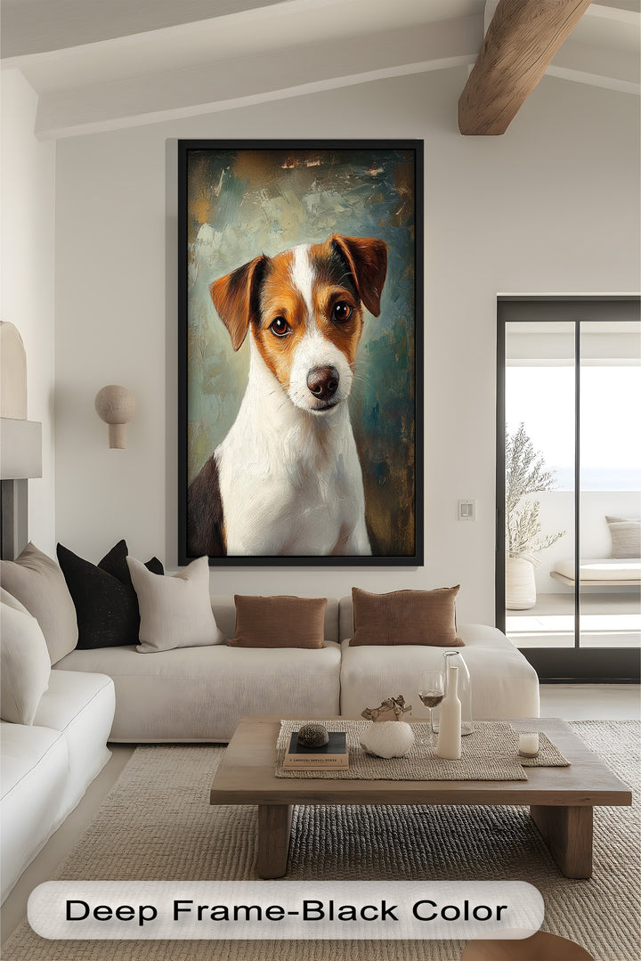 Jack Russell Portrait mit seelenvollem Blick - Tierölgemälde