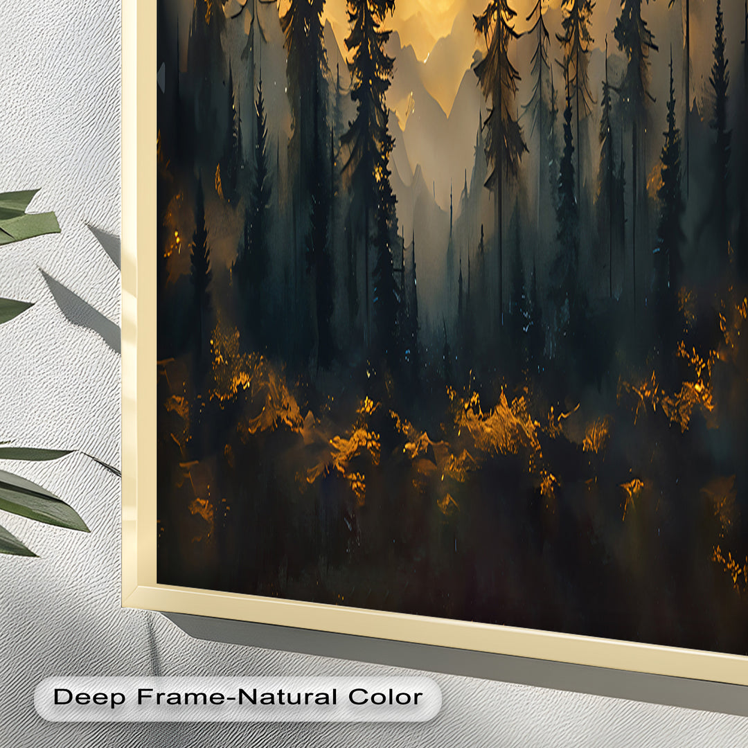 Sunset Pine Forest - Landscape Oil Painting