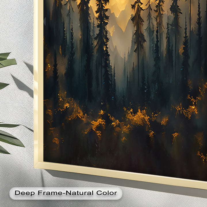 Sunset Pine Forest - Landscape Oil Painting