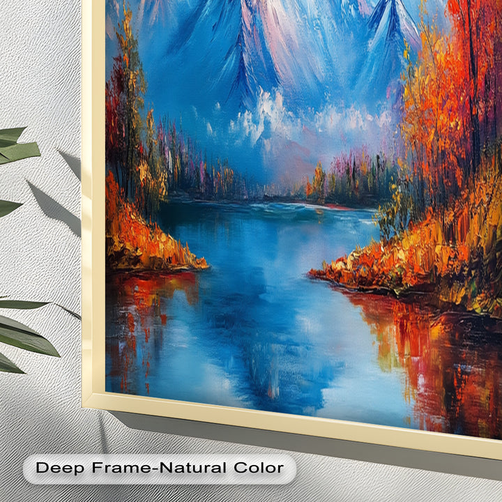 Incredible Stunning Mountain Landscape – Framed Nature Oil Painting