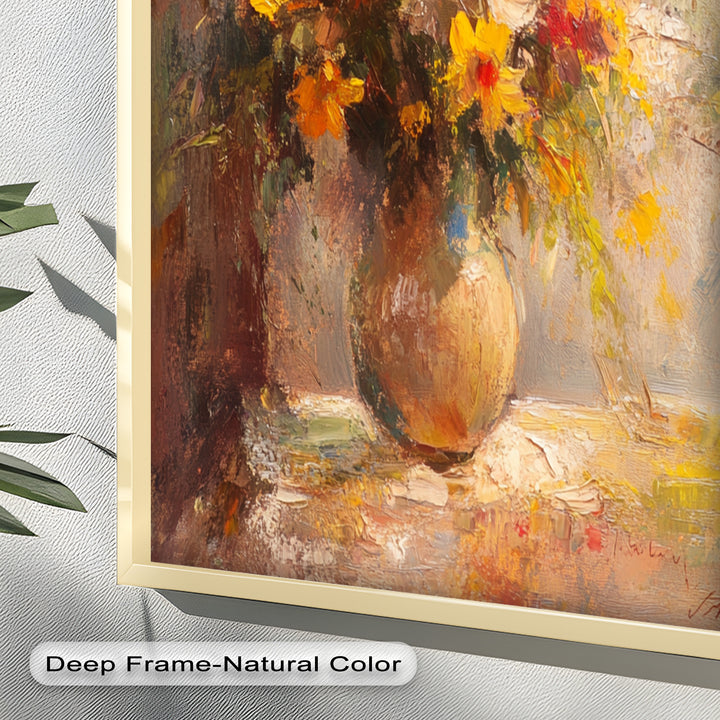 Sunlit Harmony – Vibrant Wildflower Still Life Flower Oil Painting