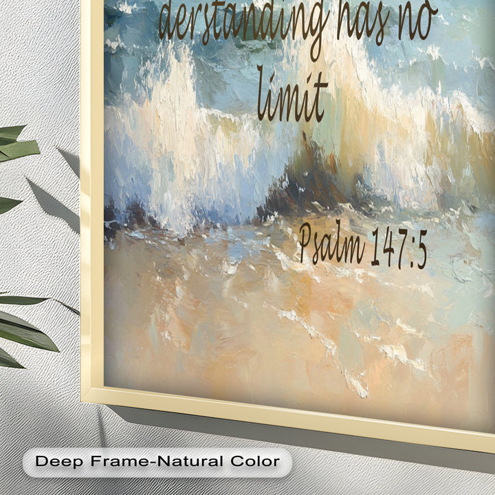 Psalm 147:5 – God's Power and Wisdom Bible Verse Oil Painting