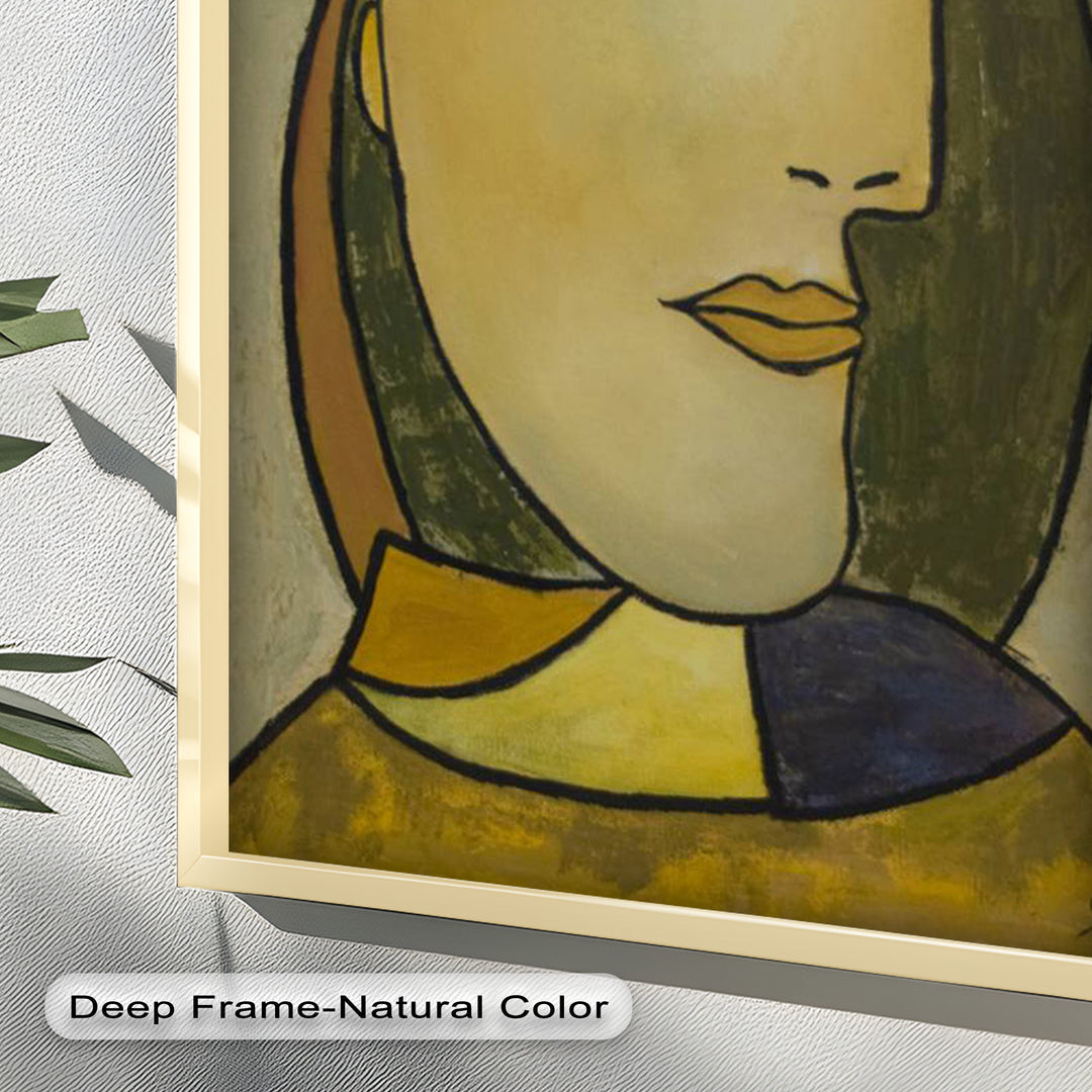 Melancholy in Red Hat – Minimalist Portrait Picasso Oil Painting