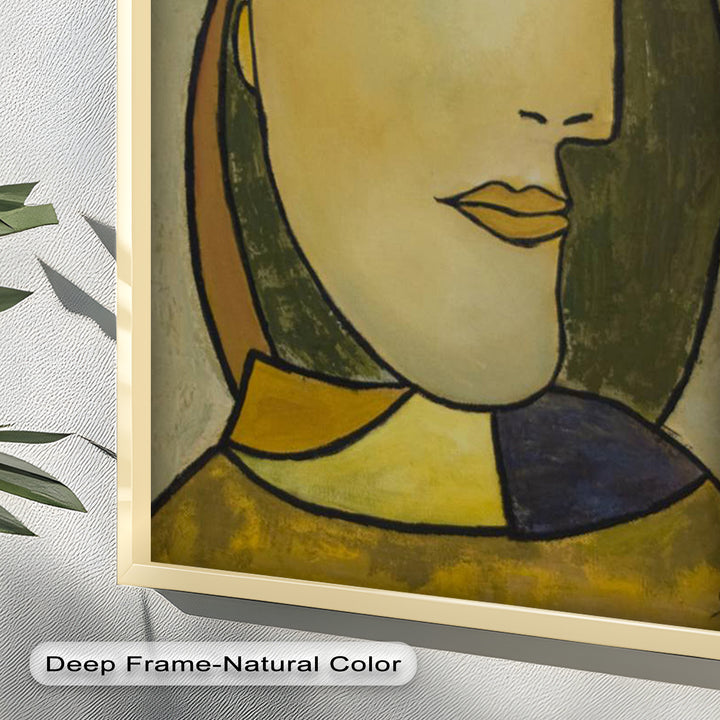 Melancholy in Red Hat – Minimalist Portrait Picasso Oil Painting
