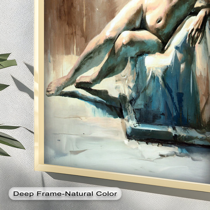 Echoes of Light – Modern Reclining Nude Oil Painting