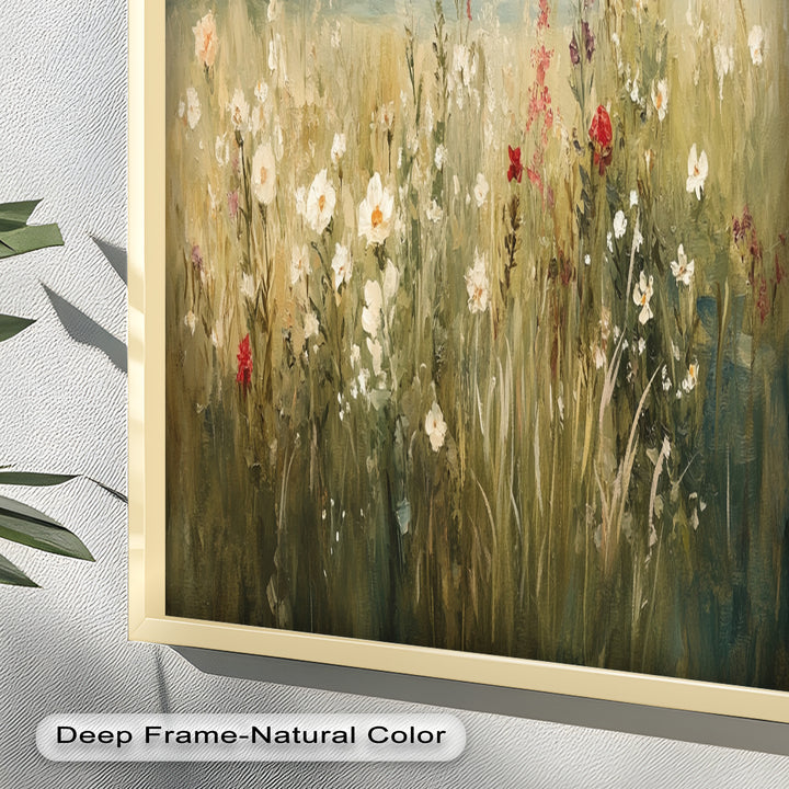 Nostalgic Feel – Serene Wildflower Oil Painting