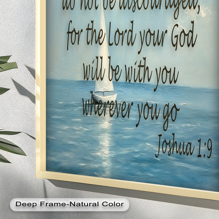 Joshua 1:9 – Courage and Strength Bible Verse Oil Painting