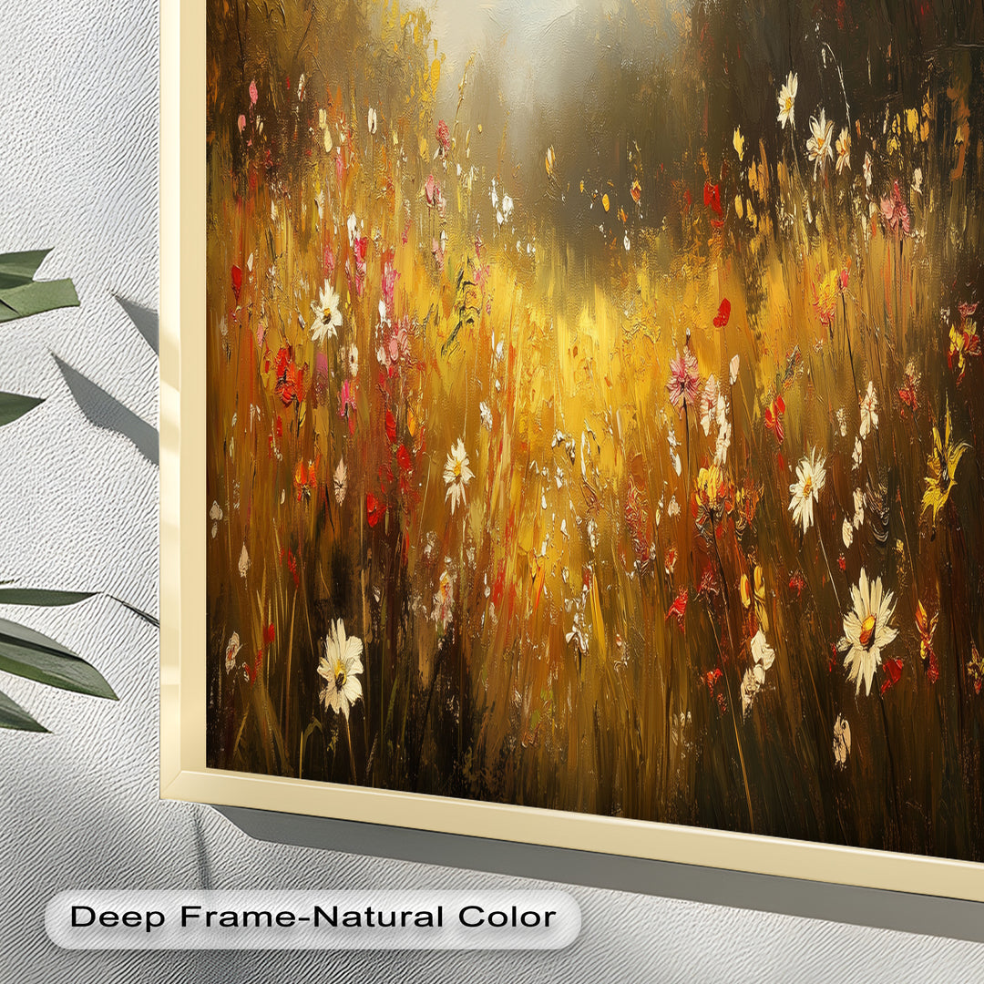 Flowers and Stream – Vibrant Autumn Oil Painting