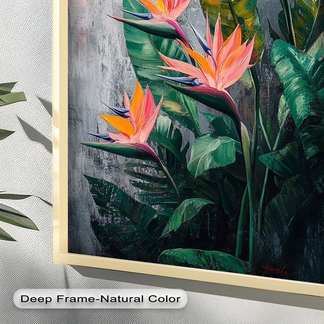 Tropical Flame – Bird of Paradise Botanical Oil Painting